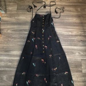 Farm Rio Jungle Tucanos Linen Dress
